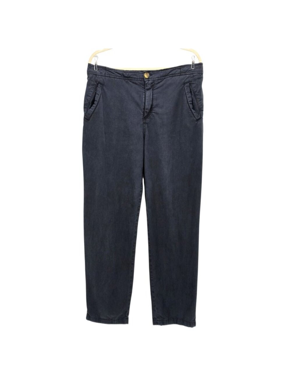 Marine Layer Mens Large Pants Faded Black Distressed Chino Straight Leg Beach